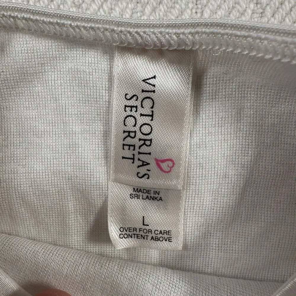 Victoria’s Secret Women’s White Cami Tank Top Size Large Adjustable Straps